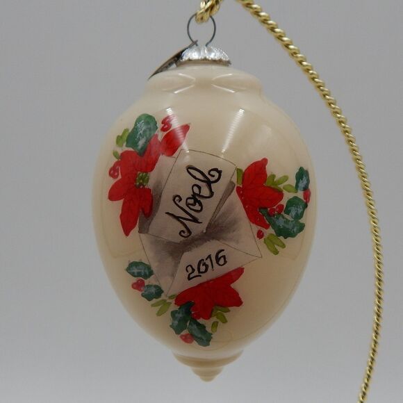 Pier 1 Imports Li Bien Santa Noel 2016 Christmas Ornament Glass 4 Inch Box - Picture 3 of 8